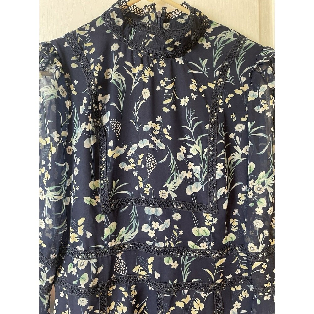 Dalia McPhee Midi Dress Floral Navy Blue Size Large - Picture 9 of 16